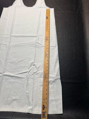 Vintage Velrose White Cotton Slip Dress Lace Trim Made in USA Size 36 Nightgown